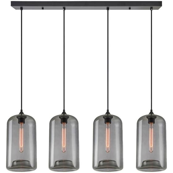 Φωτιστικό Οροφής Πολύφωτο Homelighting Feint 77-8784 Μεταλλικό/Γυάλινο - Μαύρο image 0