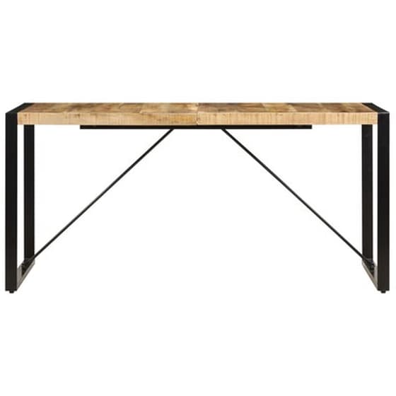 Τραπεζαρία Vidaxl από Μασίφ Ξύλο Μάνγκο 160x80x75 cm - Μαύρο/Φυσικό Χρώμα image 4