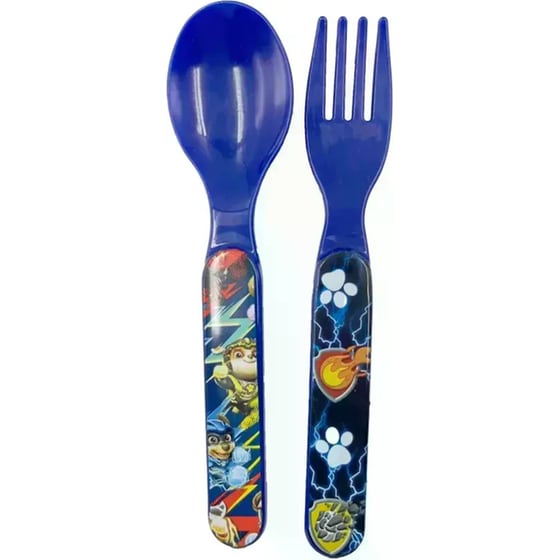 Σετ Φαγητοδοχείο Gim Με Κουτάλι & Πιρούνι Paw Patrol Μπλε image 3