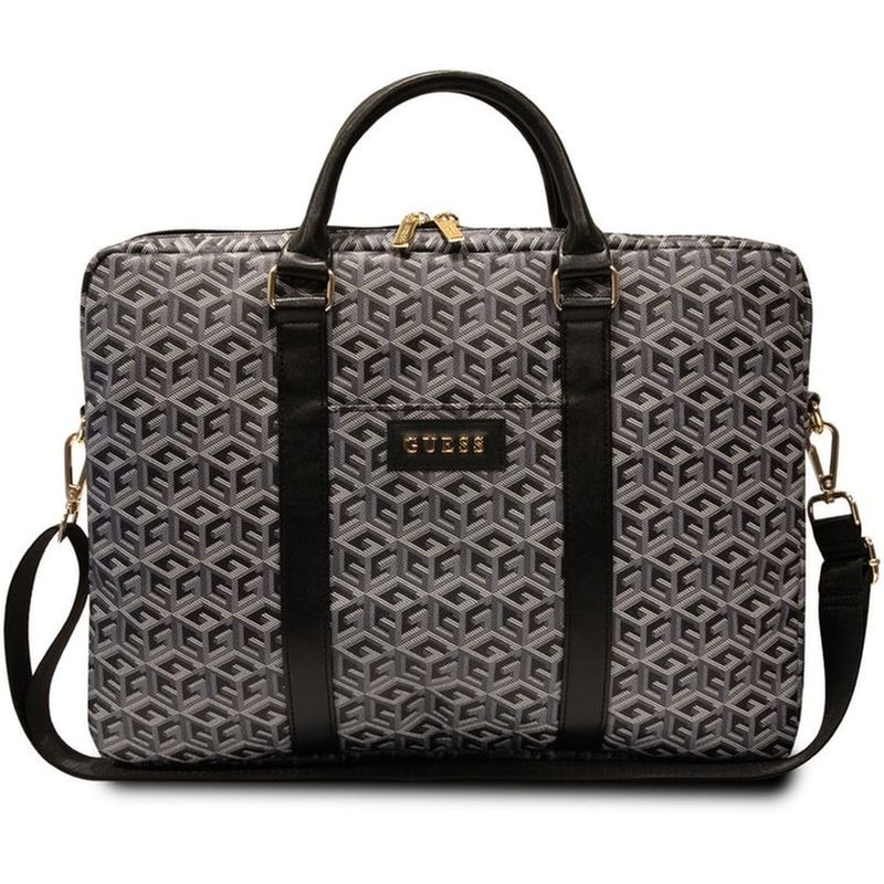 GUESS Guess Gcube Stripes Collection Computer Bag Τσάντα Κατάλληλη Για Laptop 16″ (black – Gucb15hgcfsek)