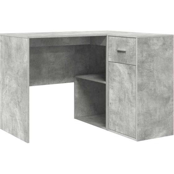Γωνιακό Γραφείο VidaXL με Συρτάρι 102x88x75 cm - Γκρι Σκυροδέματος image 0