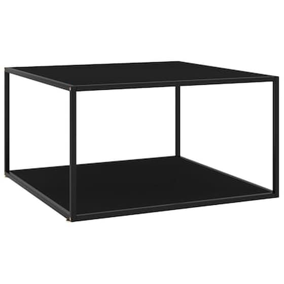 Τραπεζάκι Σαλονιού VidaXL από Ψημένο Γυαλί και Ατσάλι 90x90x50cm - Μαύρο image 0