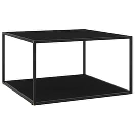 Τραπεζάκι Σαλονιού VidaXL από Ψημένο Γυαλί και Ατσάλι 90x90x50cm - Μαύρο