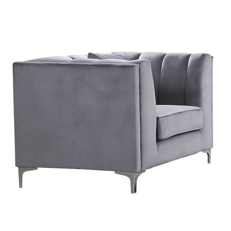 WOODWELL Πολυθρόνα Woodwell από Βελούδο - Σκούρο Γκρι