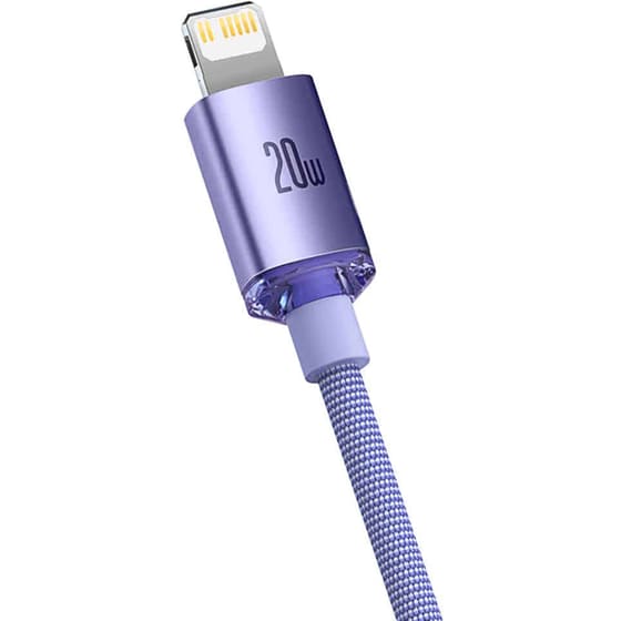 Καλώδιο δεδομένων Baseus Crystal Shine Series Usb-C to Lightning 20W 2m - Lilac image 1