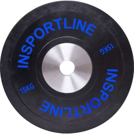 Δίσκος InSPORTline Bumper Plate INS-10379 15 kg για Μπάρα Ολυμπιακού Τύπου Ø50mm από Λάστιχο
