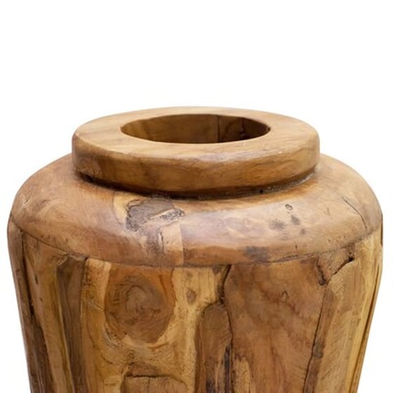 Vidaxl Βάζο Διακοσμητικό 40 X 80 Εκ. Από Μασίφ Ξύλο Teak image 2