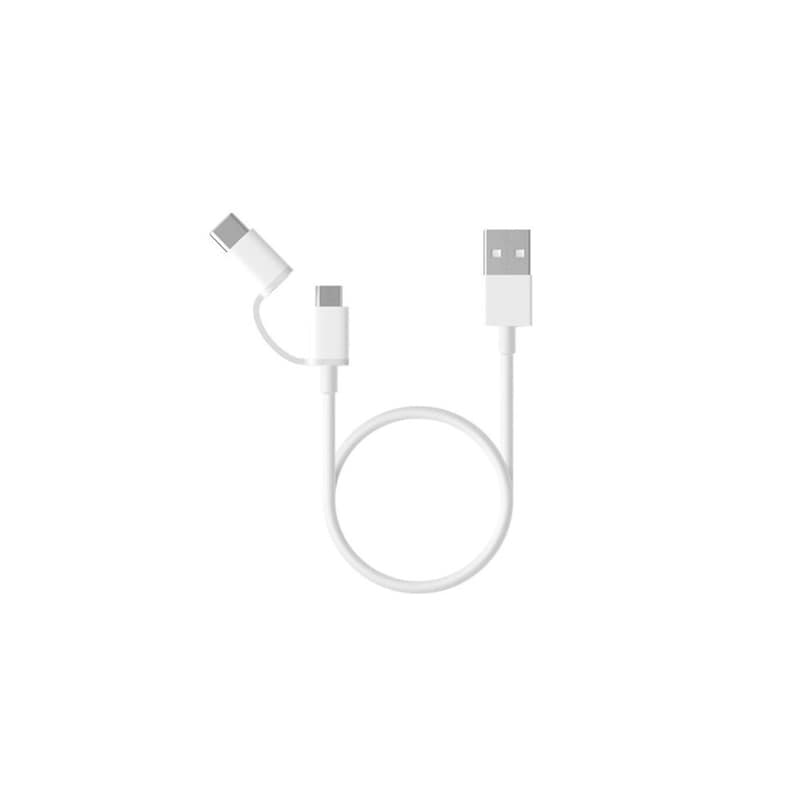 Σετ Καλωδίων Xiaomi USB-Α σε Micro USB/USB-C - Λευκό