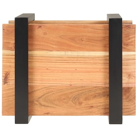 Κομοδίνο Vidaxl Από Μασίφ Ξύλο Ακακίας 50x40x40 cm - Καφέ Μαύρο image 5