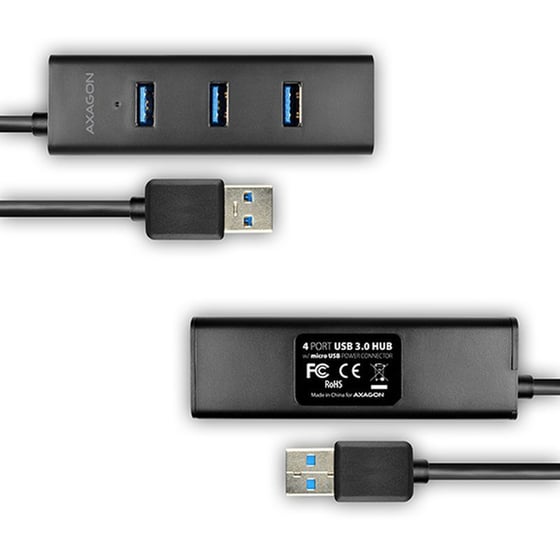 Axagon HUE-S2B USB Hub 4 σε 1 USB-A - Μαύρο image 3
