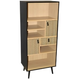 Βιβλιοθήκη Aria Trade από MDF 60x39.5x140 cm - Μπεζ/Μαύρο