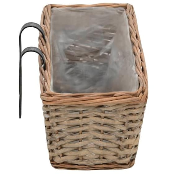 Vidaxl Ζαρντινιέρες Μπαλκονιού 2 Τεμ. 80x20x15 Εκ. Wicker Επένδυση Pe image 5