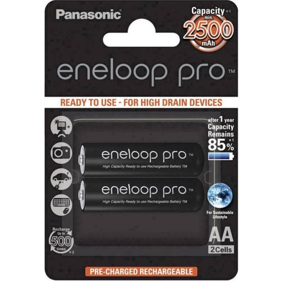 Επαναφορτιζόμενες Μπαταρίες Panasonic AA 1.2 V 2 τεμάχια image 0