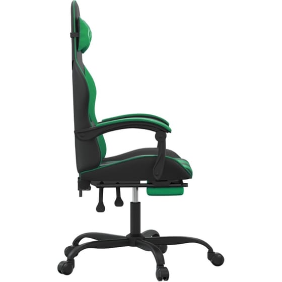 Καρέκλα Gaming VIDAXL 3143905 με Υποπόδιο από Τεχνητό Δέρμα - Μαύρο image 2