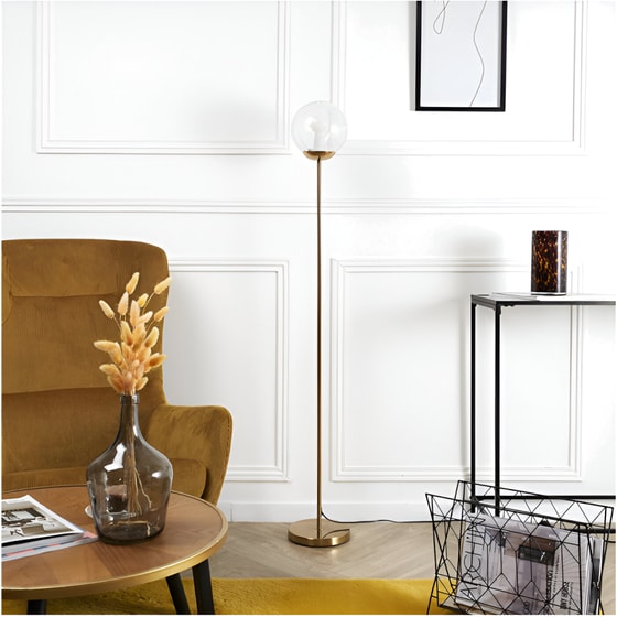 Φωτιστικό Δαπέδου Home Deco Factory E27 Μεταλλικό - Χρυσό image 3