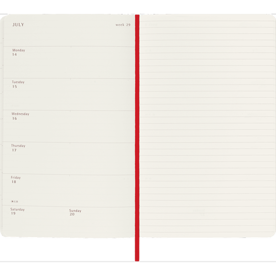 Ακαδημαϊκό Ημερολόγιο Εβδομαδιαίο Moleskine 2024-25 18Μ Large Scar. Red Soft image 1