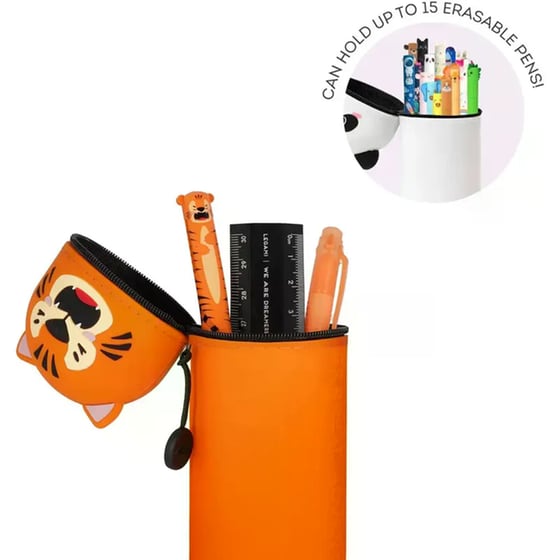 Κασετίνα Βαρελάκι Legami Σιλικόνης 2 in 1 Kawaii Tiger image 2
