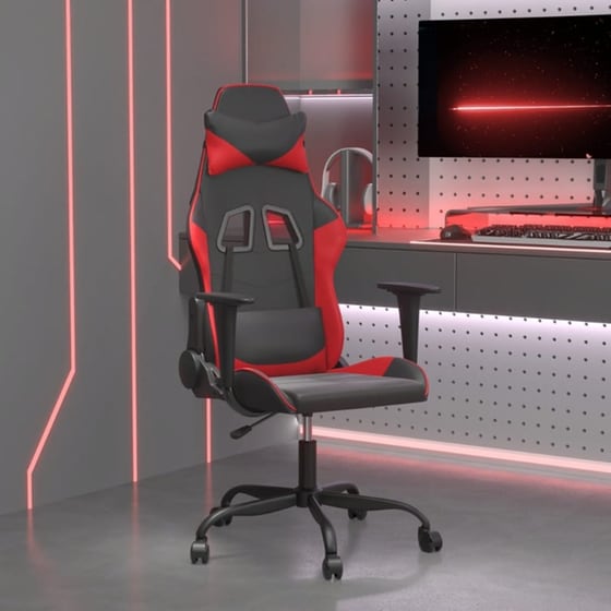 Καρέκλα Gaming VIDAXL 345400 με Ρυθμιζόμενα Μπράτσα από Τεχνητό Δέρμα - Μαύρο / Κόκκινο image 9