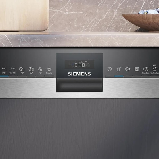 SIEMENS iQ500 SR55ZS10ME για 10 Σερβίτσια με Zeolith® και WiFi Εντοιχιζόμενο Πλυντήριο Πιάτων Inox image 1