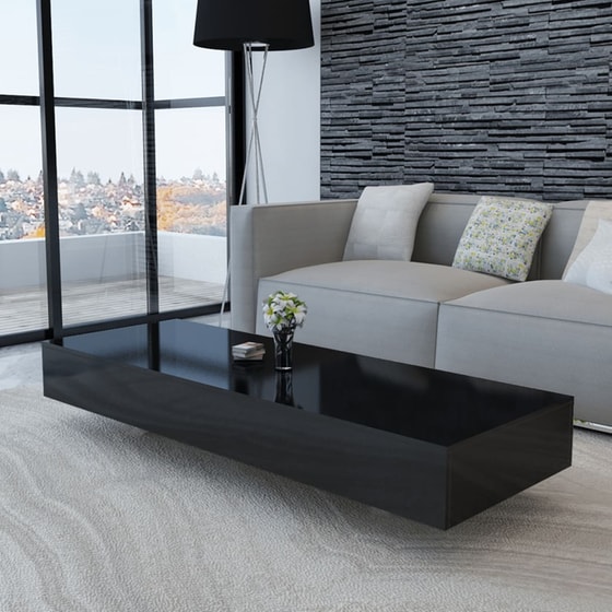 Τραπεζάκι Σαλονιού Vidaxl από Mdf 153x55x31 cm - Μαύρο image 2