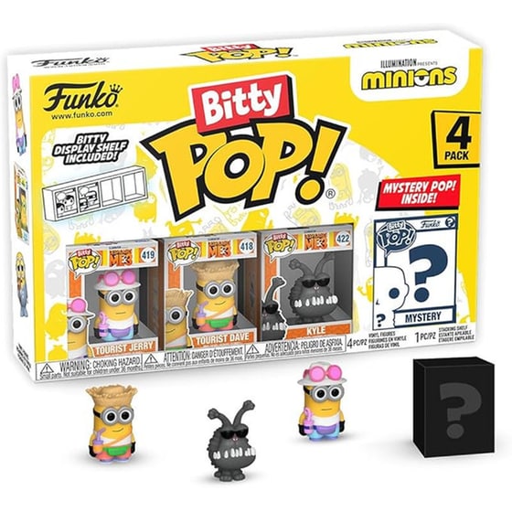Funko - Minions - Tourist Jerry,Tourist Dave,Kyle,Mystery (4-pack) image 0