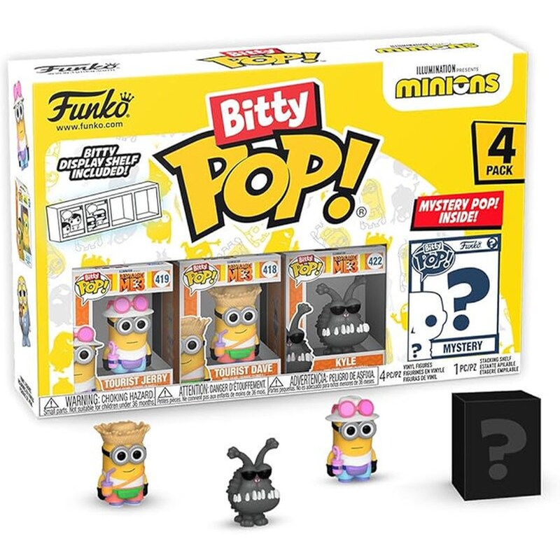 Funko - Minions - Tourist Jerry,Tourist Dave,Kyle,Mystery (4-pack)