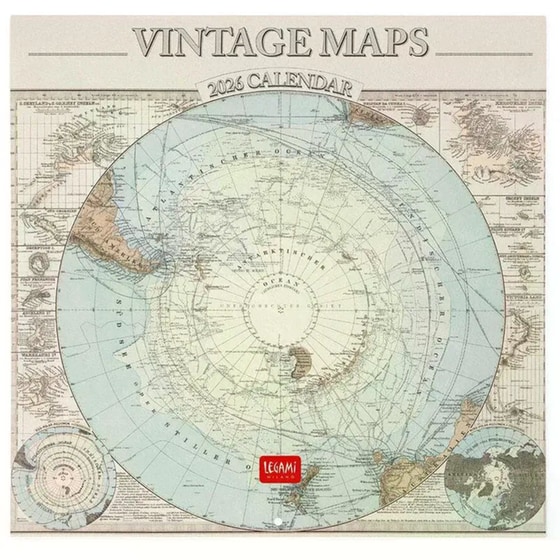 Ημερολόγιο Τοίχου Legami 2026 Vintage Maps 30x29cm image 0