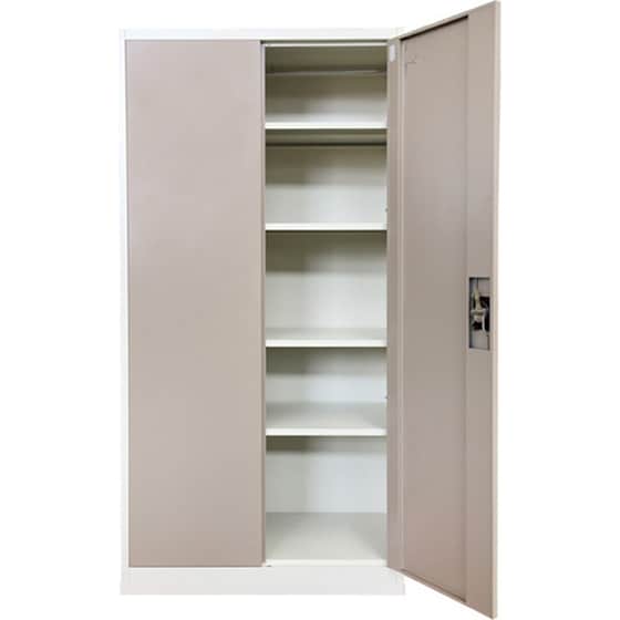 Μεταλλική Ντουλάπα 90x45x181cm Πάχους 0.6mm/0.8mm (πάτωμα) Γαλβανιζέ Με 4 Ράφια - 5 Αποθηκευτικοί Χώροι Taupe-μπεζ Steelen image 1