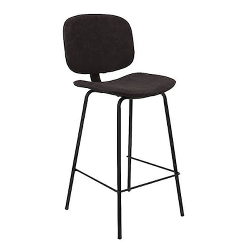 WOODWELL Σκαμπό Μπαρ Μεταλλικο Δερματινη 2 Τμχ - Μαυρο