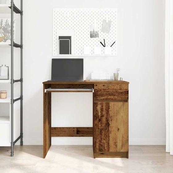 Γραφείο VidaXL από Επεξεργασμένο Ξύλο 86x49x76 cm - Παλιό Ξύλο image 1