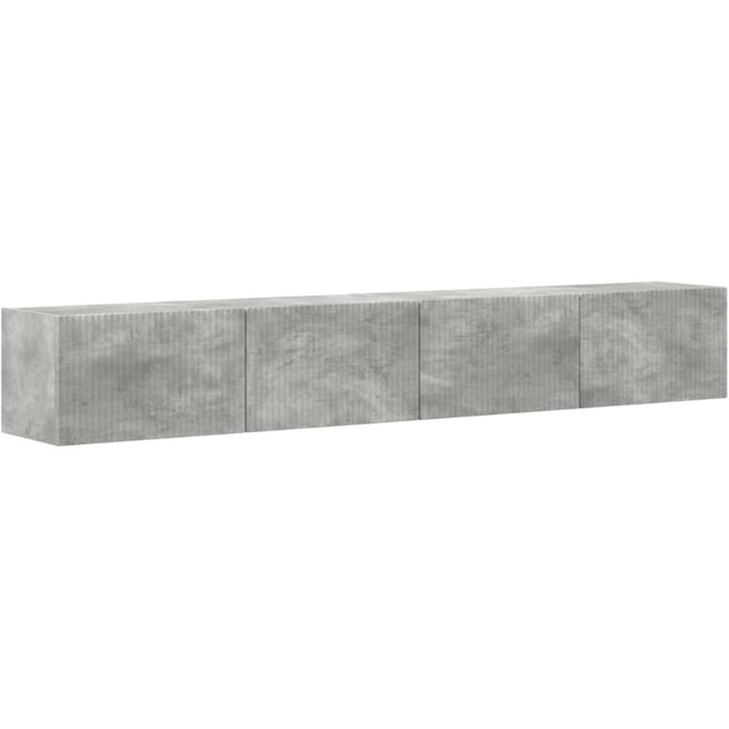 Έπιπλο Τηλεόρασης VidaXL Επιτοίχιο 2 τμχ 196 x 31 x 29,5 cm - Γκρι Σκυροδέματος