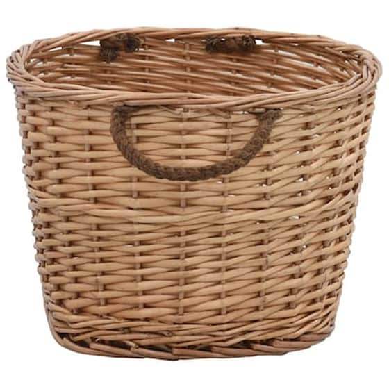 Vidaxl Καλάθι Καυσόξυλων Με Λαβές Μεταφοράς 58x42x29 Εκ. Φυσική Ιτιά image 5