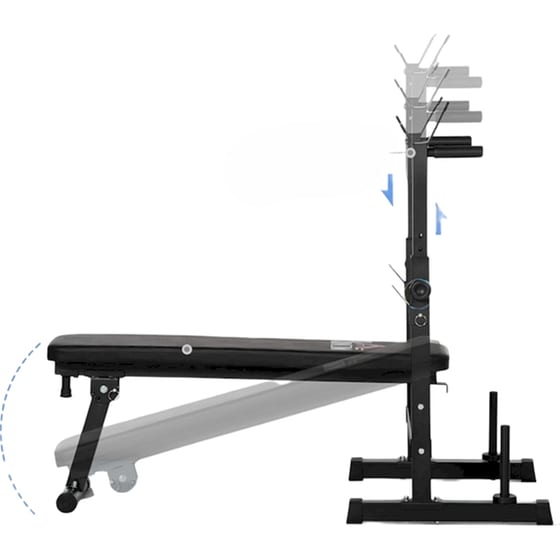 Ρυθμιζόμενος Πάγκος Γυμναστικής Homcom A91-180 140x73x98-122cm - Μαύρο image 2