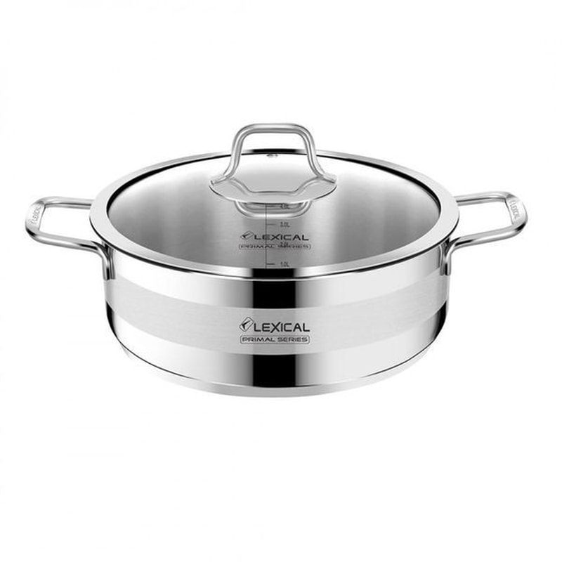 LEXICAL SLC-80602-30S Κατασαρόλα Ρηχή 30 cm Ασημί