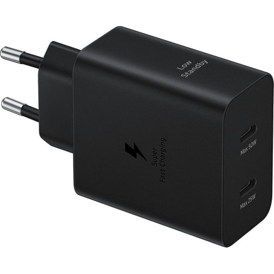 Φορτιστής Πρίζας Samsung 2x USB-C με καλώδιο USB-C 50W - Black image 2