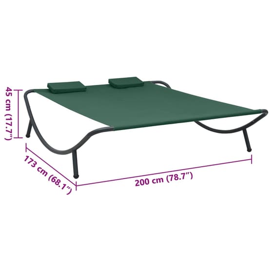 Ξαπλώστρα/ Κρεβάτι VidaXL από Ατσάλι 200x173x45 cm - Πράσινη image 6