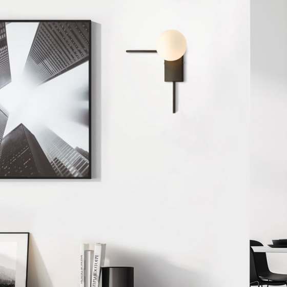 Απλίκα Τοίχου Aca Cyclops Od94581wsb Μεταλλική 20x12x32 cm - Μαύρη/Λευκή image 2