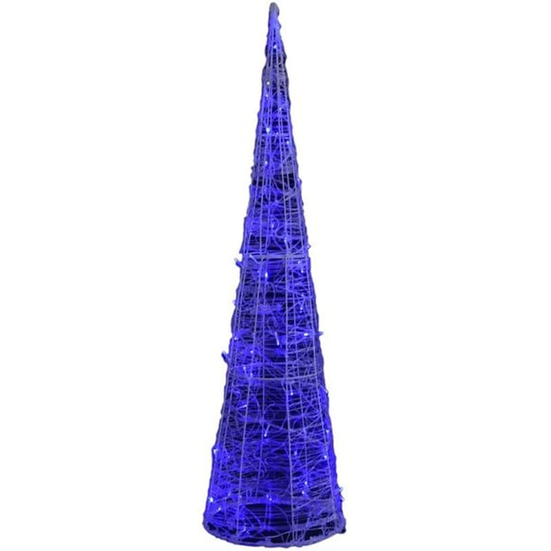 Χριστουγεννιάτικος Διακοσμητικός Κώνος Πυραμίδα από Ακρυλικό 60 Led 120cm - Μπλε