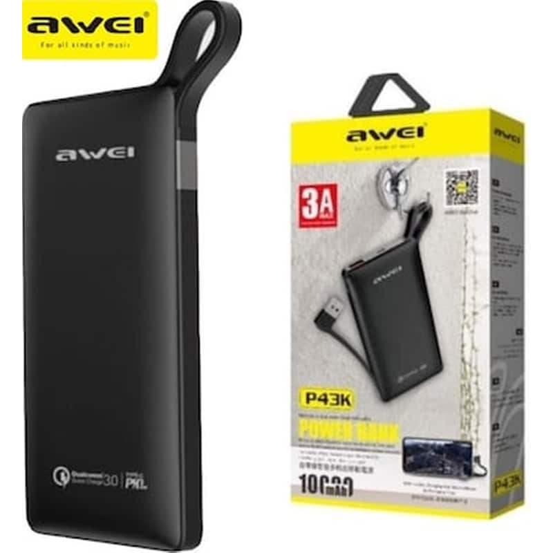 AWEI Powerbank Awei P43K 10.000mAh - Μαύρο