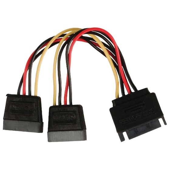 Powertech Sata Power 15pin Male / 2x 15pin Female 15pin image 0