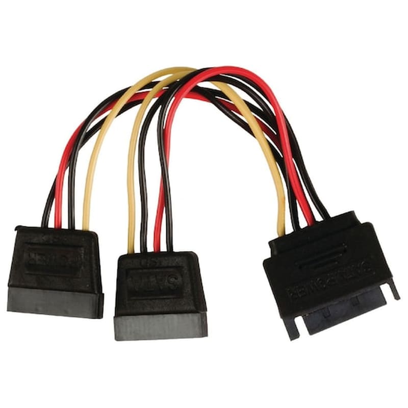 POWERTECH Powertech Sata Power 15pin Male / 2x 15pin Female 15pin