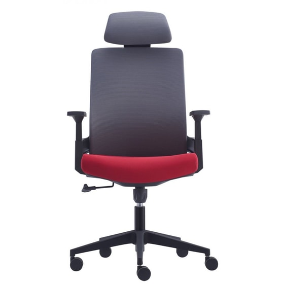 Καρέκλα Διευθυντική Woodwell BF8900 Υφασμάτινη - Γκρι/Μπορντό image 2