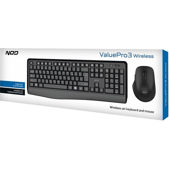NOD ValuePro3 Wireless Ασύρματο Σετ Πληκτρολόγιο & Ποντίκι Black (EN/GR) image 3