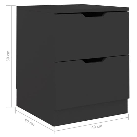 Κομοδίνο Vidaxl Από Μοριοσανίδα 2τμχ 40x40x50 cm - Μαύρο image 6