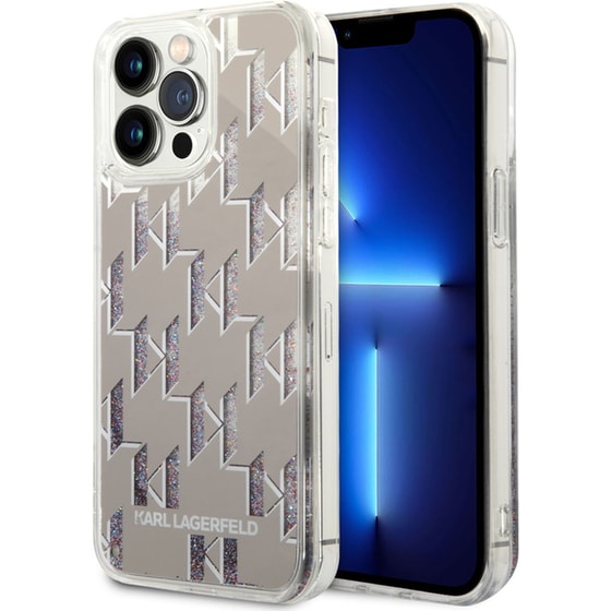 Karl Lagerfeld Monogram Liquid Glitter Case Θήκη Προστασίας Από Σιλικόνη – Iphone 14 Pro Max (ασημί – Klhcp14xlmnms) image 2