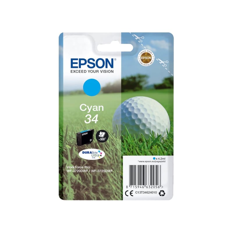 Epson 34 Κυανό Μελάνι Εκτυπωτή C13T34624010