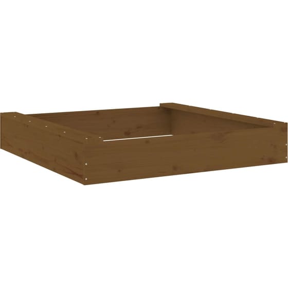 VidaXL Αμμοδόχος με Καθίσματα Τετράγωνη 111x111x20cm Ξύλινη - Καφέ μελί image 1