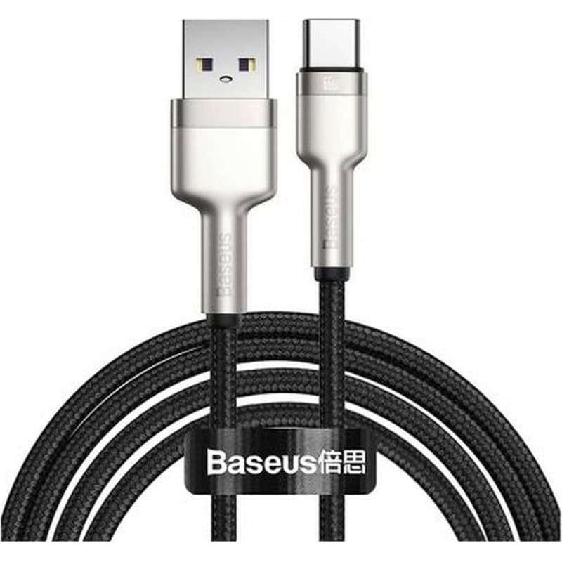 Καλώδιο φόρτισης Baseus Cafule Braided USB 2.0 USB-C Male – USB-A Male 2m – Μαύρο