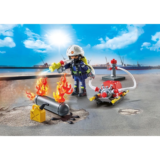 PLAYMOBIL® Πυροσβέστης με Αντλία Νερού (71826) image 2