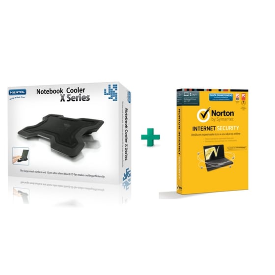 Βάση Laptop Cooler 17" Hantol CoolerX NBC07BK Μαύρο & Norton Internet Security (1 έτος) image 0